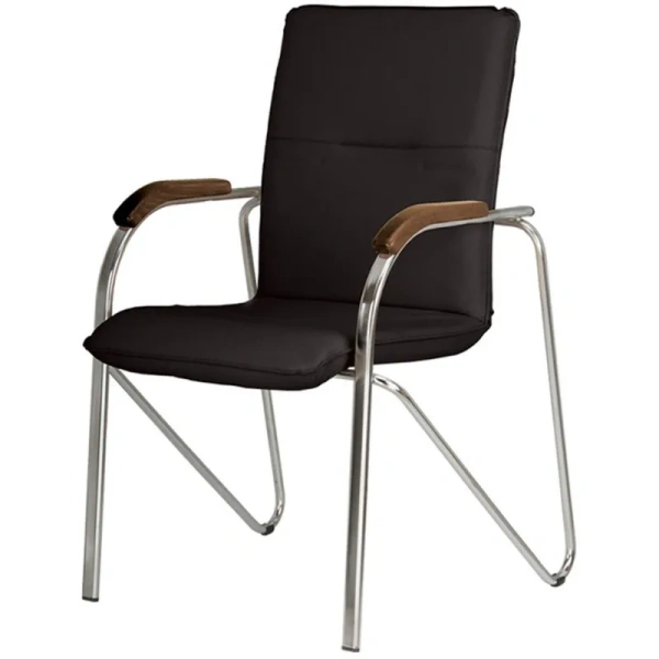 Конференц-кресло UA_EChair SAMBA Chrome к/з черный/орех (V-4 1.031) Конференц-кресло UA_EChair SAMBA Chrome к/з черный/орех (V-4 1.031)