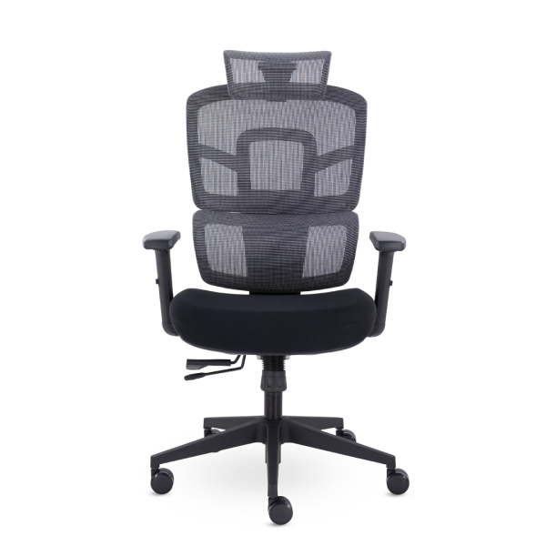 Кресло Комфорт UTFC Киото М-250 черный пластик (серый/черный)