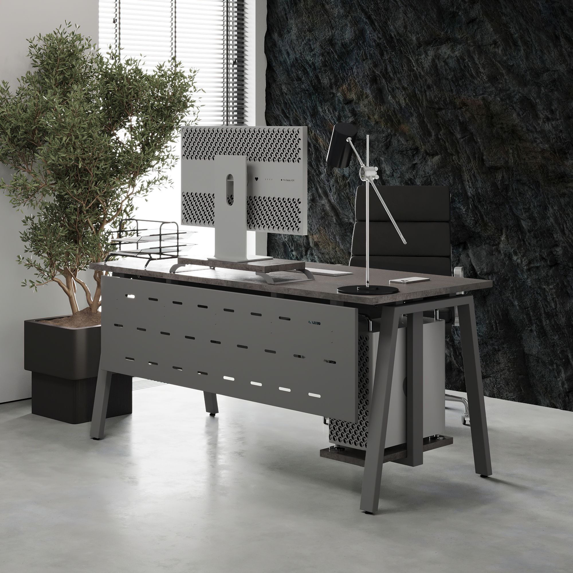 Стол офисный Kobor A-120/60 aluminum/chicago Стол офисный Kobor A-120/60 aluminum/chicago