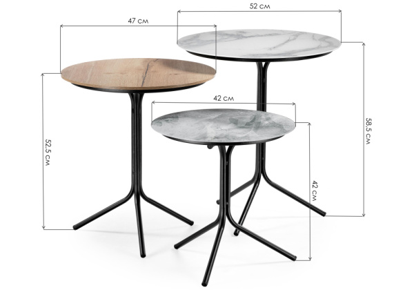 Журнальный стол Рускус белый мрамор / серый мрамор / галифакс Журнальный стол Рускус белый мрамор / серый мрамор / галифакс