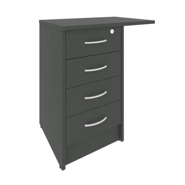 Riva Тумба приставная c фолдингом (с замком, 4 ящика, универсальная левая/правая) А.ТП-4.3F-S Антрац