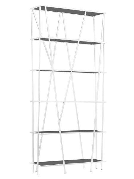 Стеллаж EVA, белый, тонированное стекло, 90x30x190