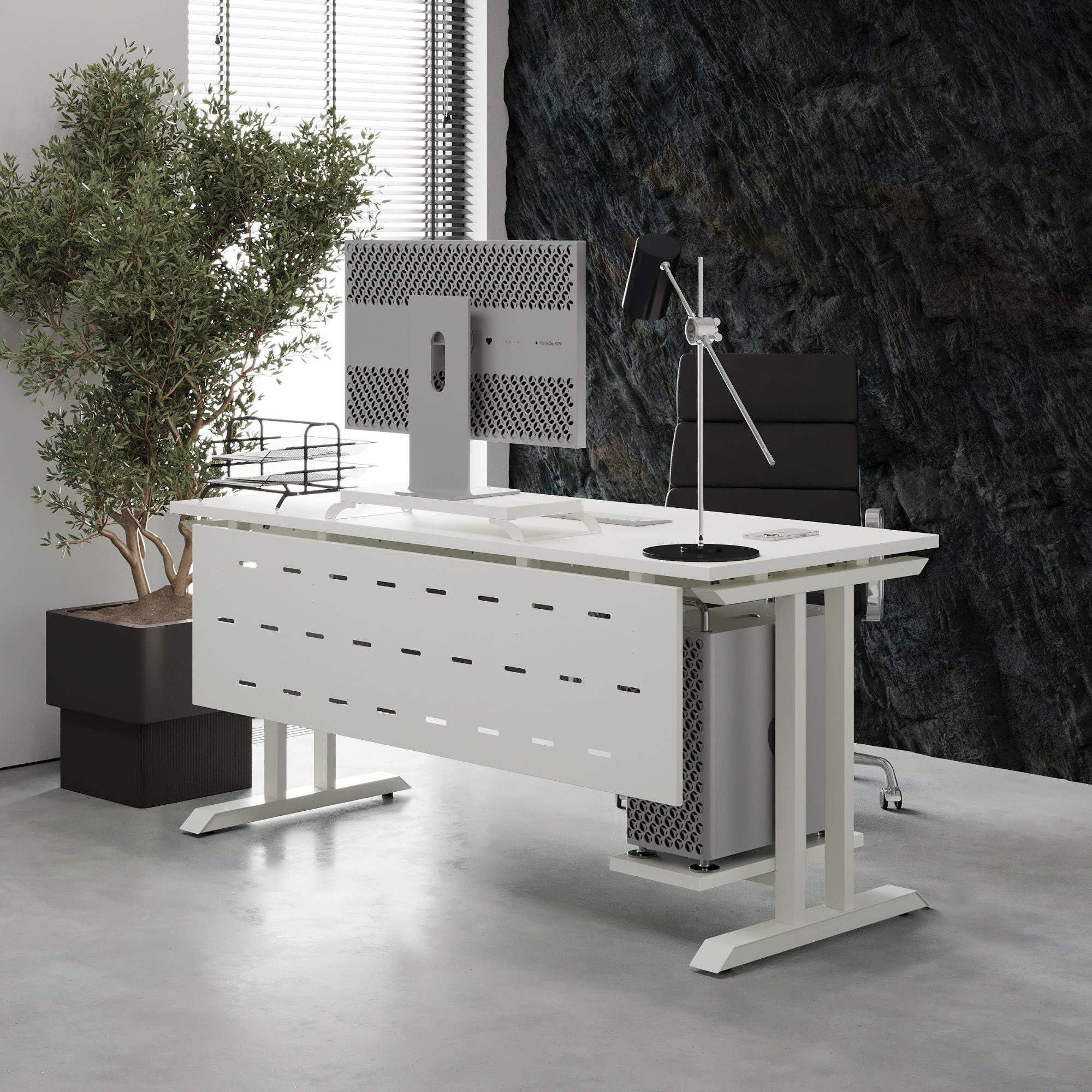 Стол офисный Kobor T-140/80 white/premium