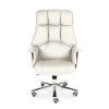 Кресло офисное / Президент / сталь + хром / слоновая кость кожа
