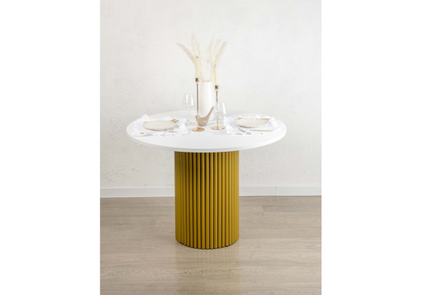 Стол деревянный Барел 110 белый / золото Стол деревянный Барел 110 белый / золото