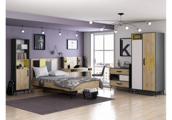 Компьютерный стол Нобира антрацит / дуб ирландский