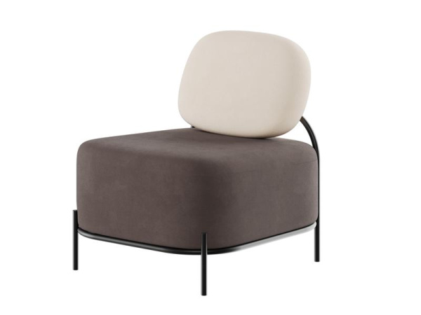 Jive Диван одноместный JVE-1 Velvet lux 58/Velvet lux 100/Металл Черный 670*720*770