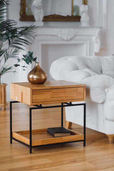 Тумба прикроватная KARIN, черный, дуб Тумба прикроватная KARIN, черный, дуб