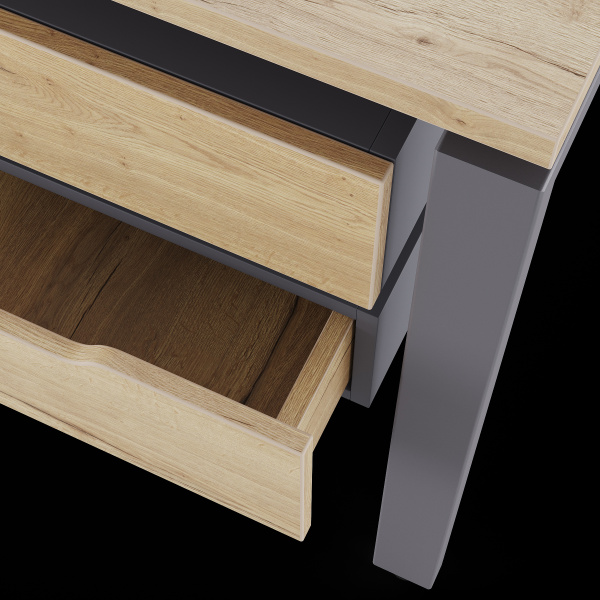 Стол офисный Kobor P/2-100/140 graphite/natural