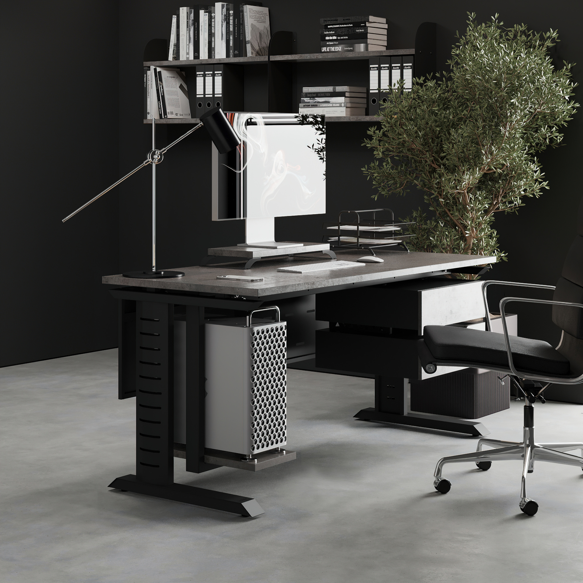 Стол офисный Kobor L2-120/70 black/chicago