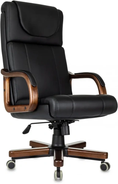 Кресло руководителя Бюрократ T-9933Walnut черный эко.кожа крестов. металл/дерево