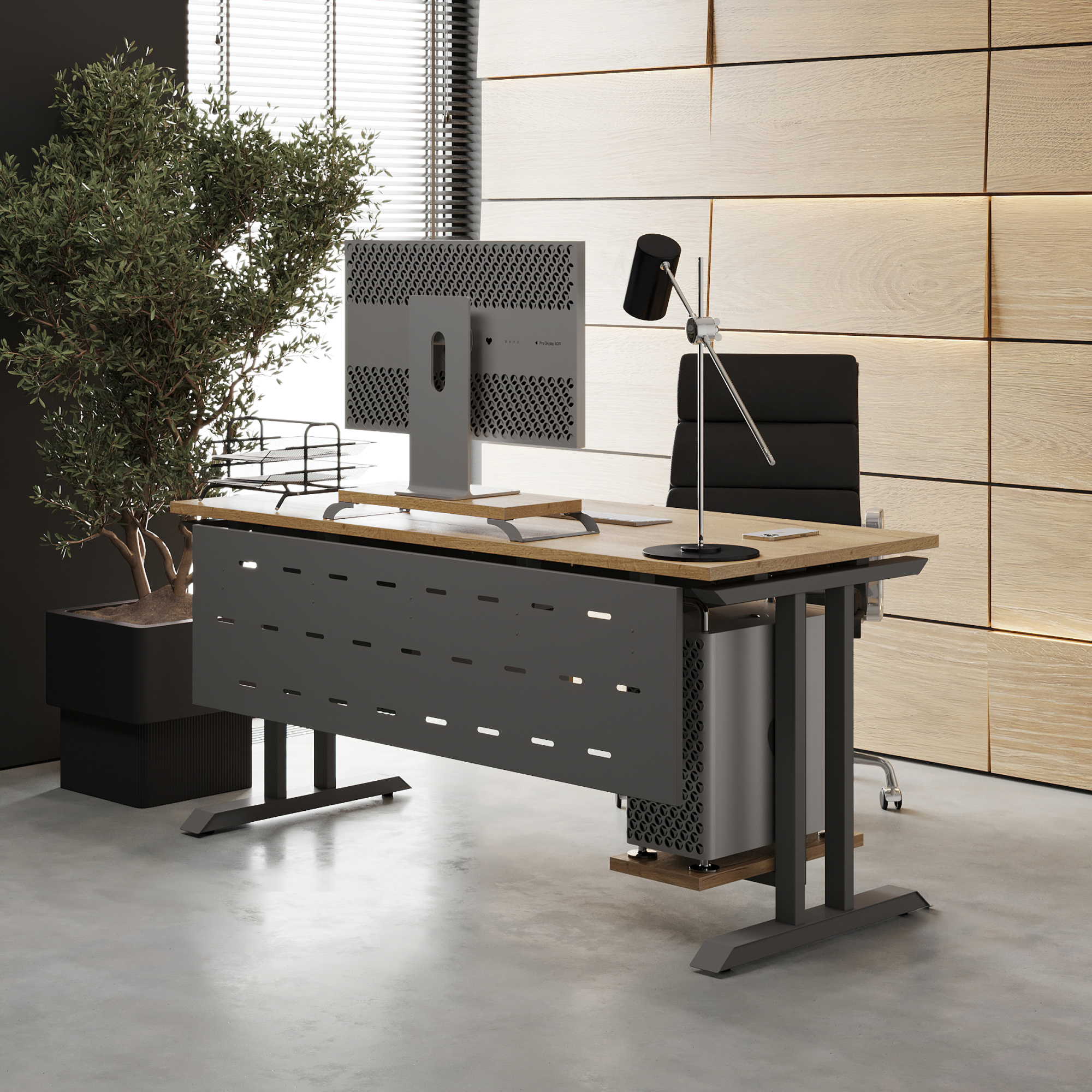 Стол офисный Kobor T-80/60 aluminum/natural