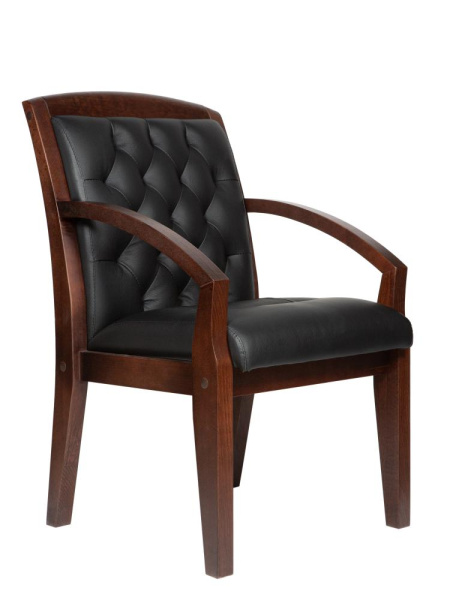 Стул Конгресс Lux (орех Тай) кожа (черная)