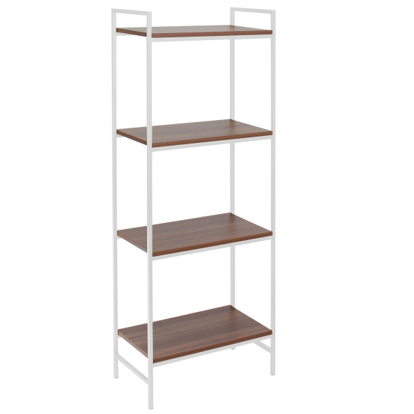 Стеллаж ALTO, белый, ЛДСП Орех 55x30x145 Стеллаж ALTO, белый, ЛДСП Орех 55x30x145