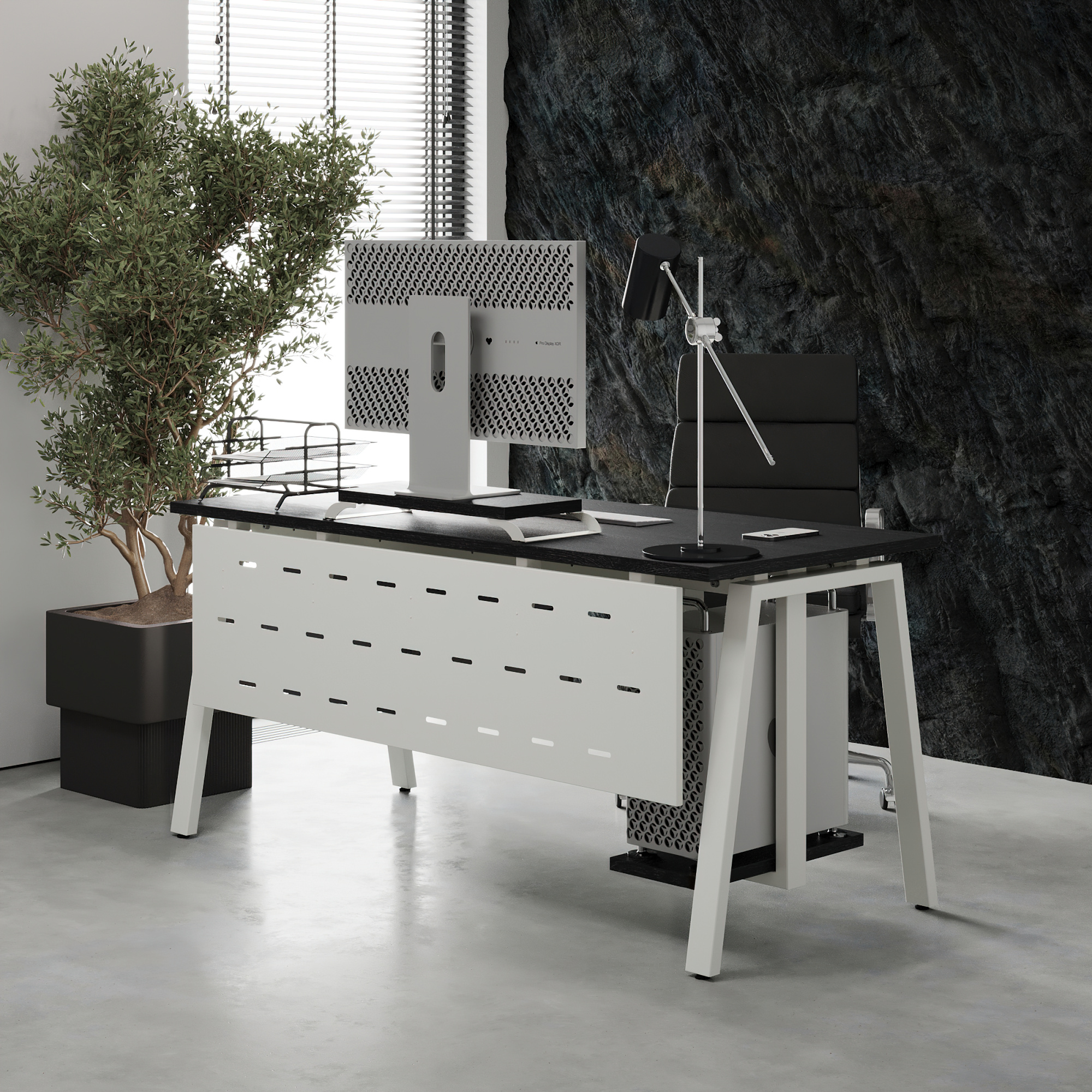 Стол офисный Kobor A-120/60 white/wood