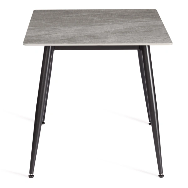Стол обеденный Austen/Остин столешница керамика (глянцевая) / опоры металл, серый/чёрный, 120x80x75(+1) см