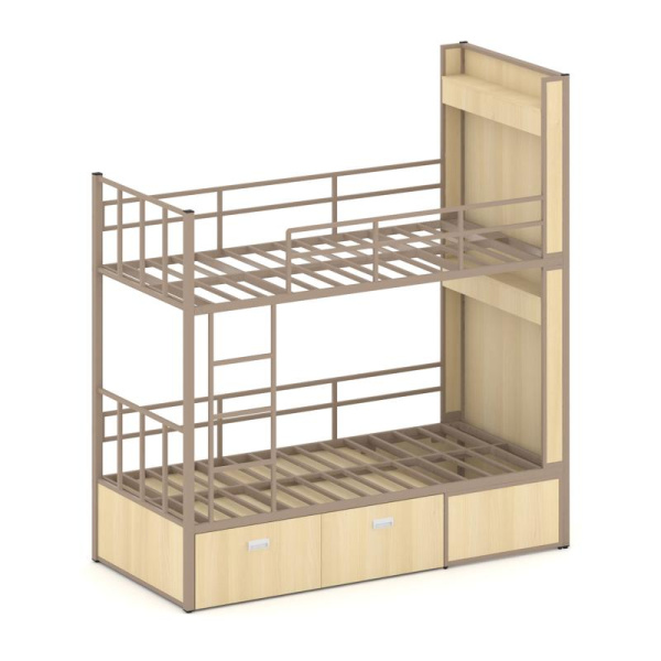 Overnight Кровать 2-х ярусная ON.K2-001 Акация Лорка/Металл Латте 2075*950*2260 Overnight Кровать 2-х ярусная ON.K2-001 Акация Лорка/Металл Латте 2075*950*2260