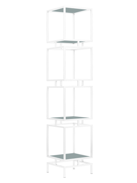 Стеллаж CUBIC-4, белый, ЛДСП Серый монументальный, 40x40x196,5