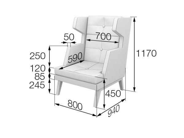 MVK19362 Кресло высокое Bev1H Kiton beige MVK19362 Кресло высокое Bev1H Kiton beige