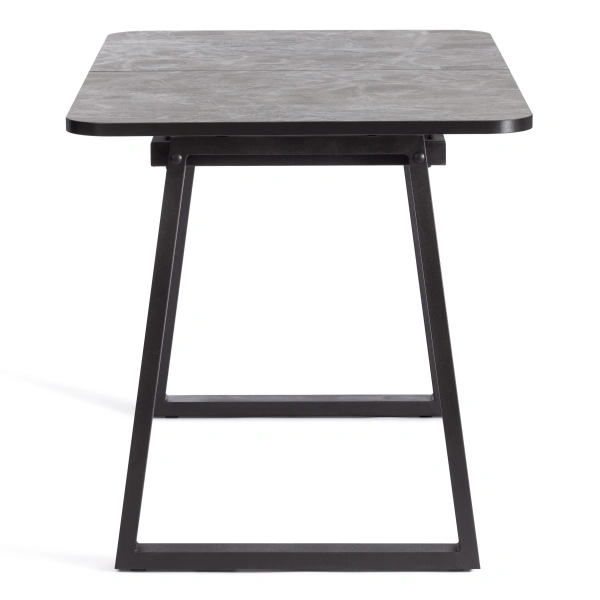 Стол MALTIDO ЛДСП/HPL/металл, 130 х 75+30 х 75 см, Гранит тёмный/чёрный