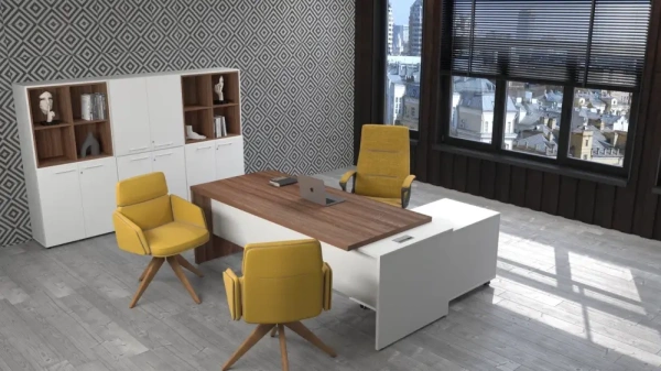 Кабинет руководителя Кортез Темный шимо/Белый Кабинет руководителя Кортез Темный шимо/Белый