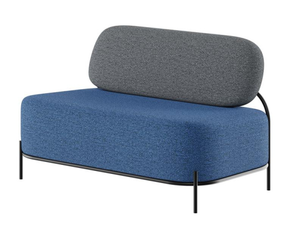 Jive Диван двухместный JVE-2 Ness 012/Ness 009/Металл Черный 1250*720*770