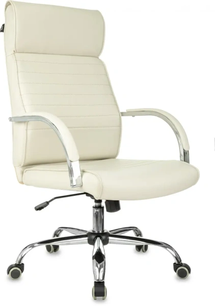 Кресло руководителя Бюрократ T-8010SL слоновая кость эко.кожа крестов. металл хром Кресло руководителя Бюрократ T-8010SL слоновая кость эко.кожа крестов. металл хром