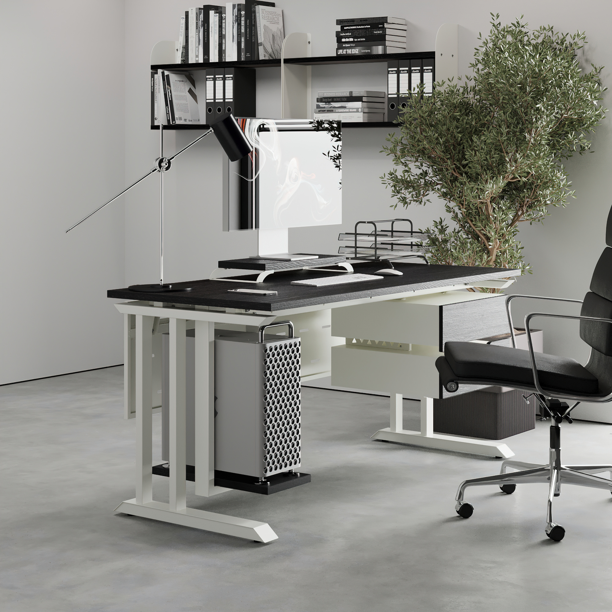 Стол офисный Kobor L1-100/70 white/wood