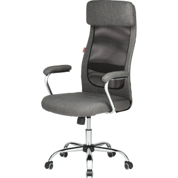 Кресло BN_Sp_EChair-591 TC сетка/ткань черный/серый, хром Кресло BN_Sp_EChair-591 TC сетка/ткань черный/серый, хром