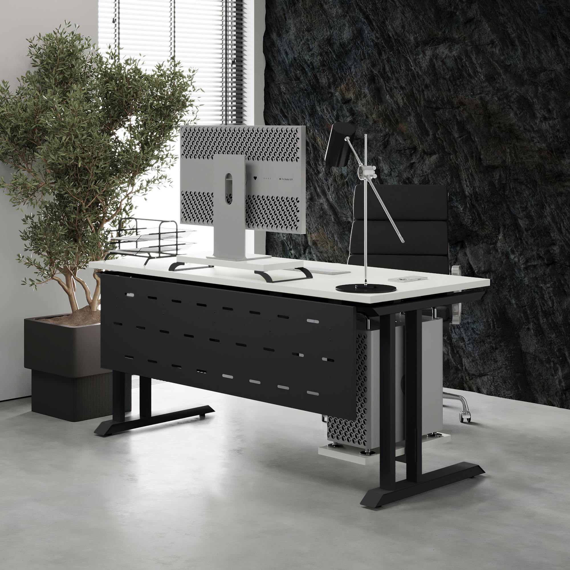 Стол офисный Kobor L1-160/60 black/premium