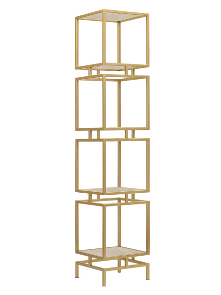 Стеллаж CUBIC-4, золотой, керамика Ivory, 40x40x196,5