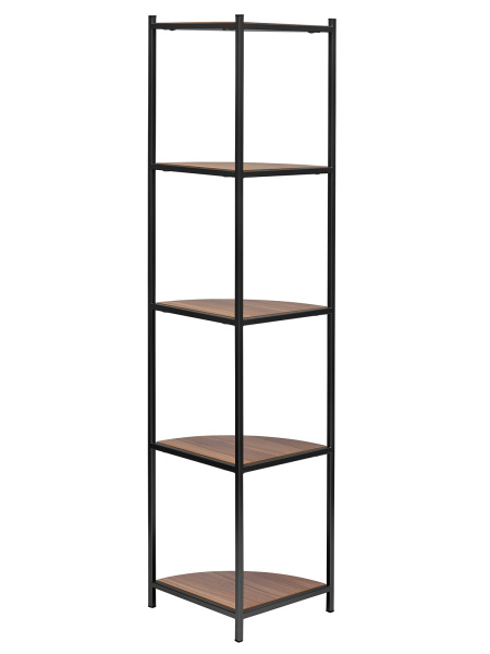 Стеллаж ALLEN, черный, ЛДСП Орех, 33x33x145 Стеллаж ALLEN, черный, ЛДСП Орех, 33x33x145