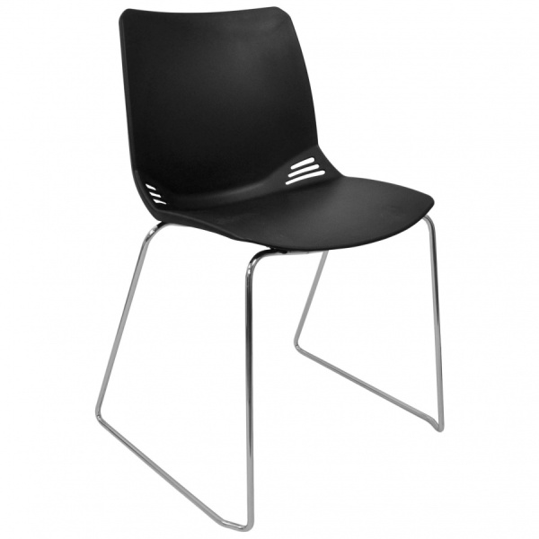 Стул Race (пруток), каркас хром, черный