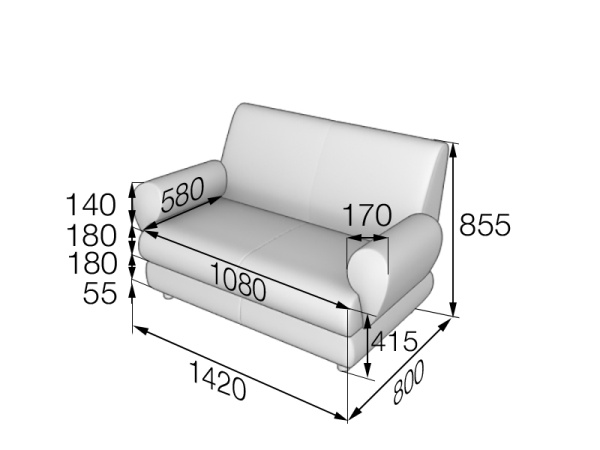 MVK61293 Диван 2-местный M2-2 Grifon black