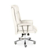 Кресло офисное / Президент / сталь + хром / слоновая кость кожа