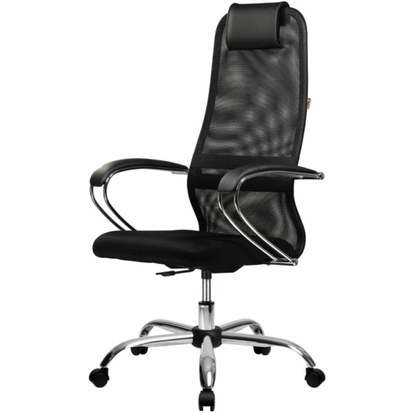 Кресло МТ_EChair 675 TTW сетка/ткань черный, хром Кресло МТ_EChair 675 TTW сетка/ткань черный, хром
