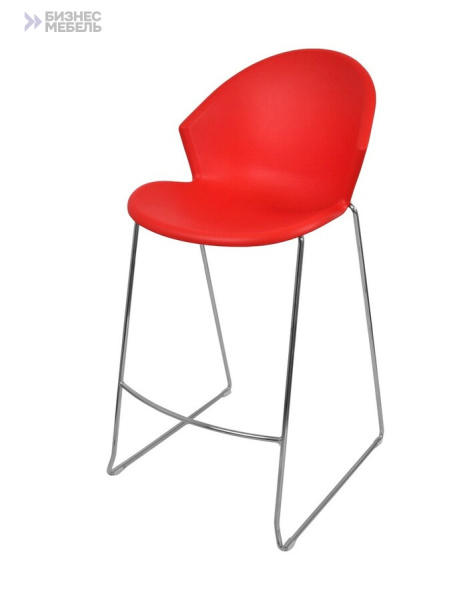 Cтул Smile барный каркас хром красный