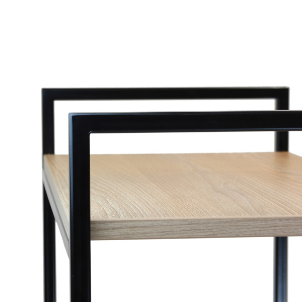 Стеллаж ALTO, черный, ЛДСП Робиния, 45x30x145 Стеллаж ALTO, черный, ЛДСП Робиния, 45x30x145