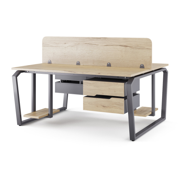 Стол офисный Kobor TB/2-160/160 graphite/natural Стол офисный Kobor TB/2-160/160 graphite/natural