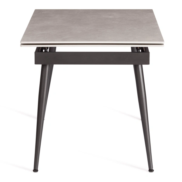 Стол обеденный Lord Grey/Лорд Грей столешница керамика (матовая) /опоры металл, светло-серый/чёрный, (120+30+30)x80x75(+1) см