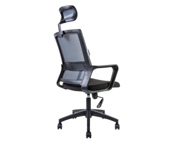 Кресло офисное / Бит / черный пластик / черная сетка / черная ткань