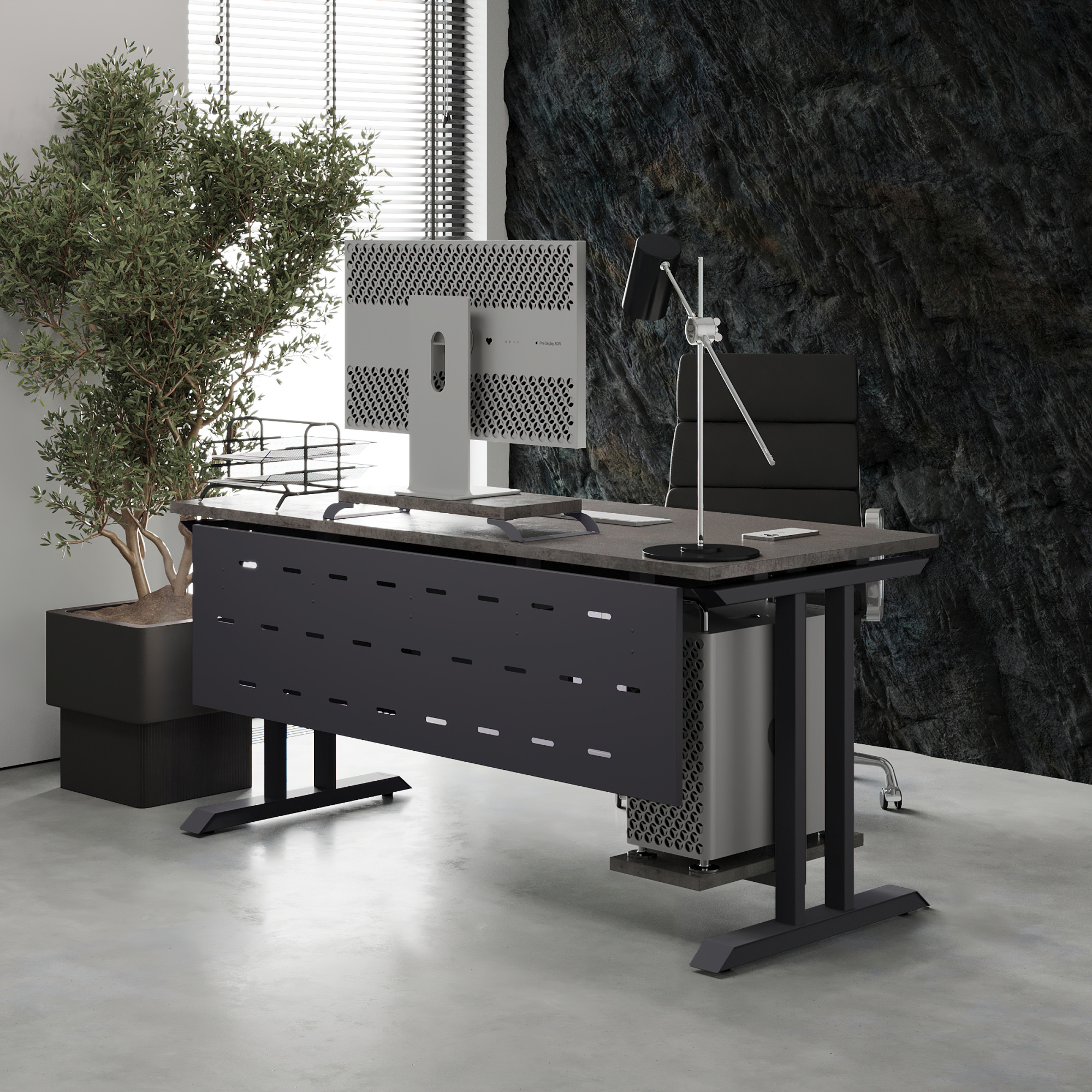 Стол офисный Kobor T-180/60 graphite/chicago