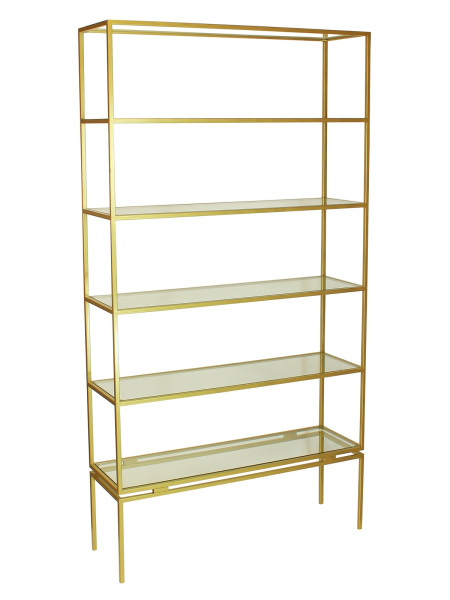 Cтеллаж OSWALD, золотой, стекло, 100x30x190 Cтеллаж OSWALD, золотой, стекло, 100x30x190