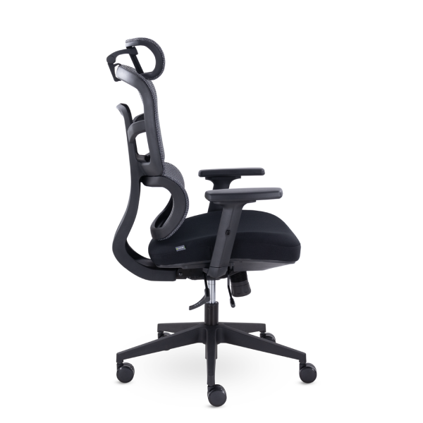 Кресло Комфорт UTFC Киото М-250 черный пластик (серый/черный)