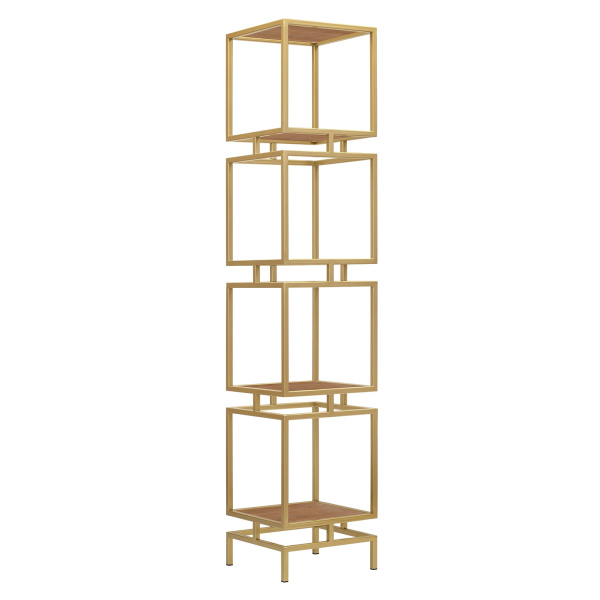 Стеллаж CUBIC-4, золотой, ЛДСП Робиния, 40x40x196,5 Стеллаж CUBIC-4, золотой, ЛДСП Робиния, 40x40x196,5