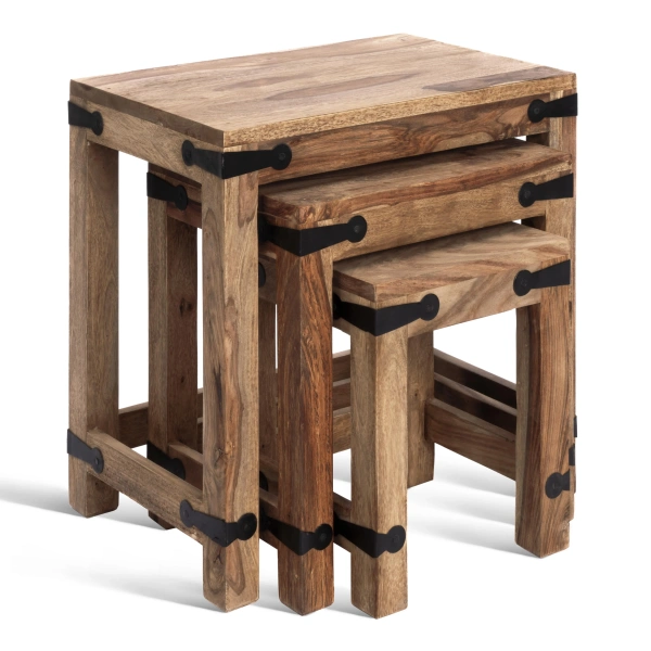 Набор табуреток/столиков Бомбей - 0077 палисандр, 45х45х30/38х36х27/31х27х25см, Natural tinted (натуральный тонированный) Набор табуреток/столиков Бомбей - 0077 палисандр, 45х45х30/38х36х27/31х27х25см, Natural tinted (натуральный тонированный)