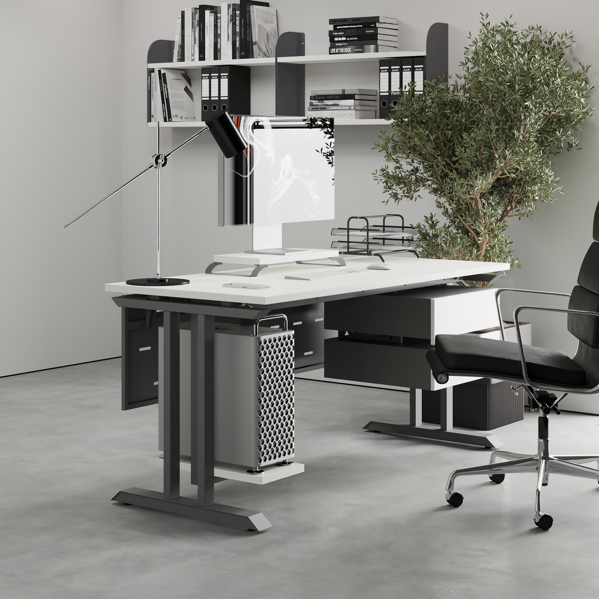 Стол офисный Kobor T-80/60 aluminum/premium