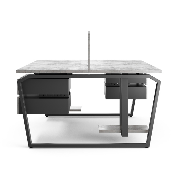 Стол офисный Kobor TB/2-140/120 black/chicago Стол офисный Kobor TB/2-140/120 black/chicago