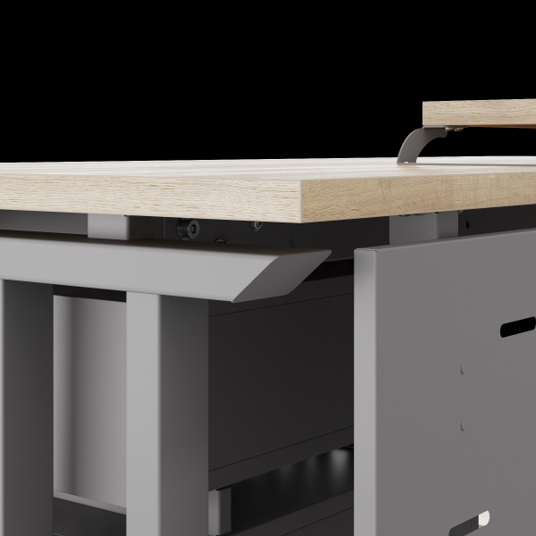 Стол офисный Kobor L1-140/80 aluminum/natural Стол офисный Kobor L1-140/80 aluminum/natural