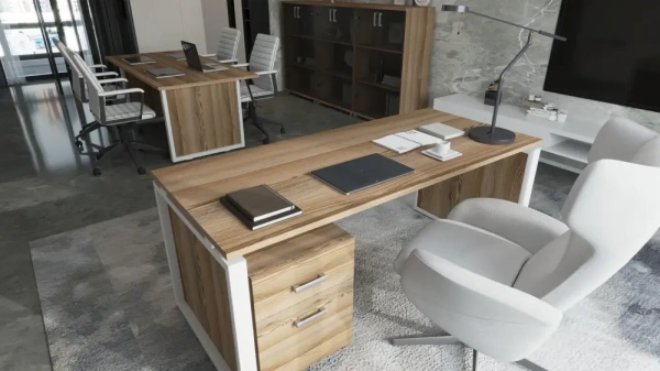 Кабинет руководителя Аргентум-М Дуб сафари/Металлик